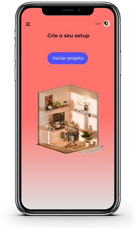 Tela para criar o seu setup no app Deski