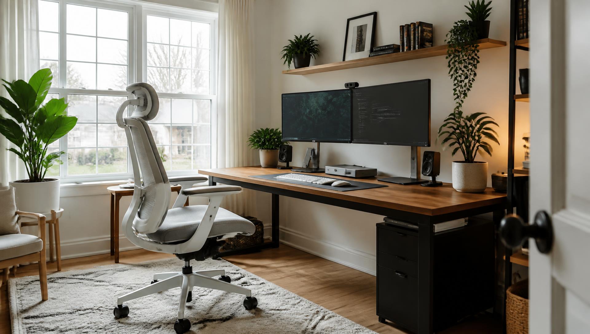 Home office ergonômico projetado pela Deski